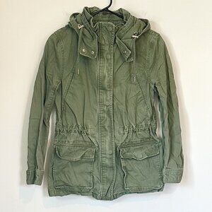 Forever 21 Adjustable Army Khaki Green Jacket - Size: Small